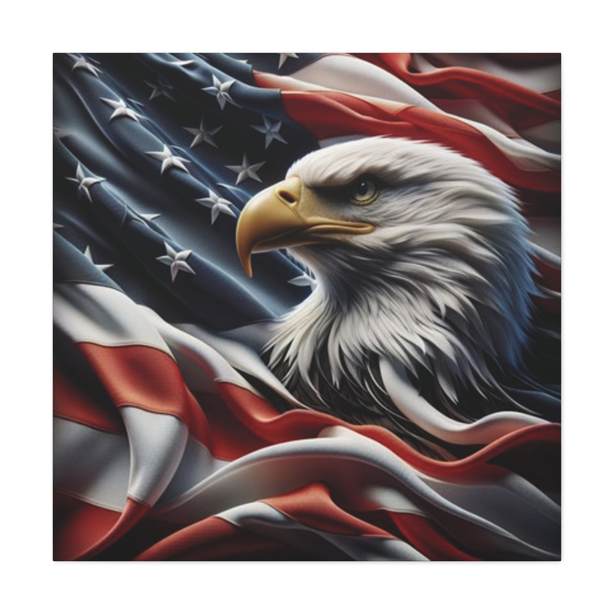 Patriotic Eagle Canvas Wall Art - American Flag Decor - Red White Blue - Gallery Wrapped - 27 Sizes - Veteran Gift