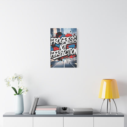 Progress Not Perfection Canvas Wall Art - Motivational Home Decor