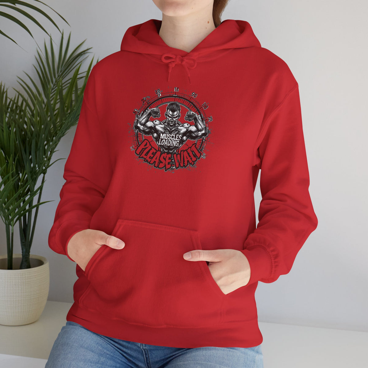 Muscles Loading Please Wait - Motivational Fitness Hoodie - Gym Sweatshirt - Unisex S-5XL