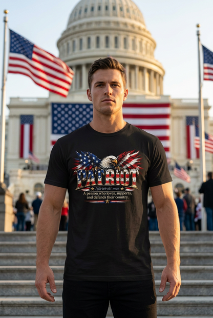 USA Pride - PATRIOT Dictionary-stlye Definition  - Eagle Patriotic T-Shirt - Patriot Fit Life