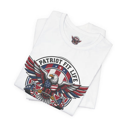 Patriot Fit Life Bald Eagle T-Shirt - American Flag Graphic Tee - Unisex Workout Shirt