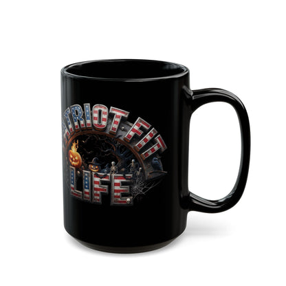 Patriot Fit Life Halloween Mug - Haunted Graveyard Flag Design | 11oz & 15oz