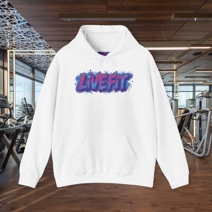 LIVE FIT Hoodie Sweatshirt - Motivational Fitness Pullover - Unisex Gym Hoodie - S-5XL