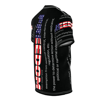 Unisex - Freedom - Definition Tee - American Flag - Red White Blue - All Over Print - T-Shirt - Sizes - S - 3XL