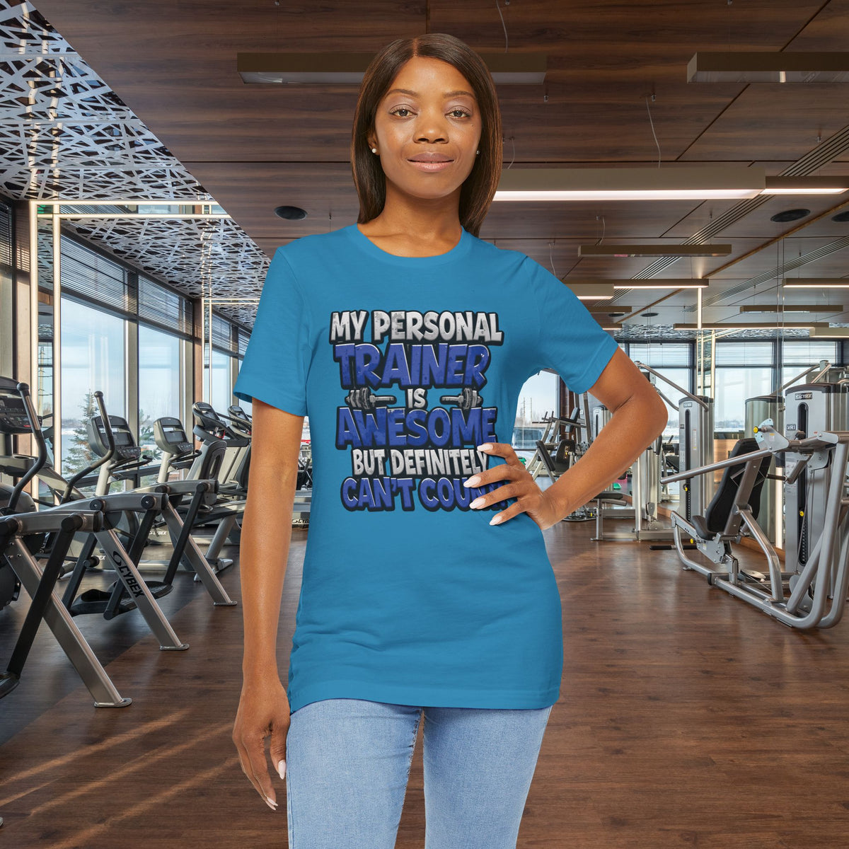 My Personal Trainer Can't Count - Funny Gym T-Shirt - Workout Humor Tee - XS-4XL
