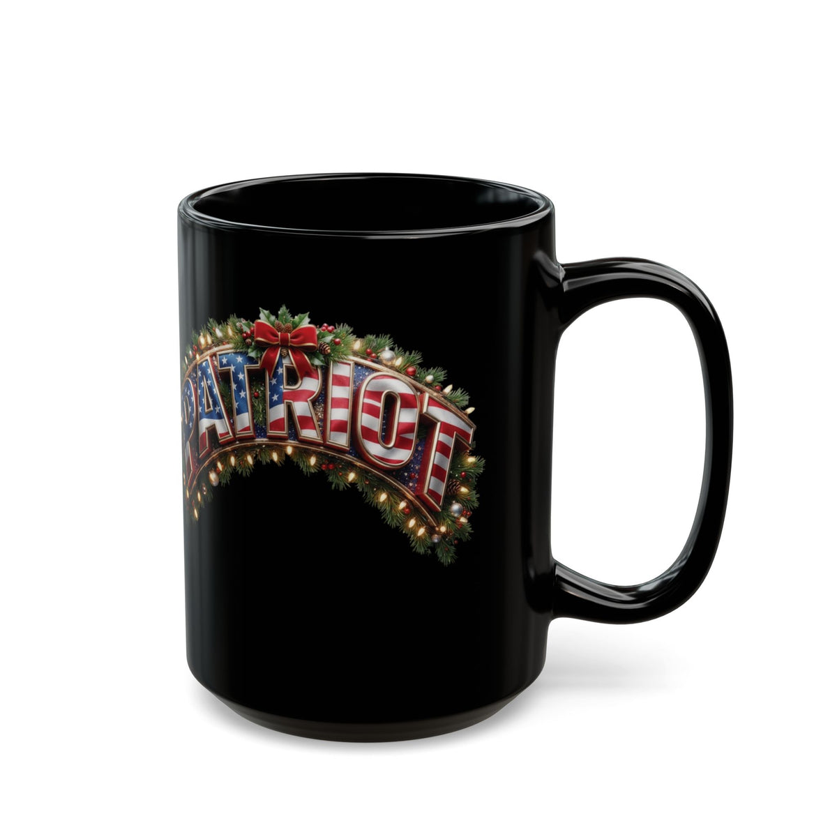 Patriot Fit Life Christmas Mug - Flag PATRIOT Garland Design | 11oz & 15oz