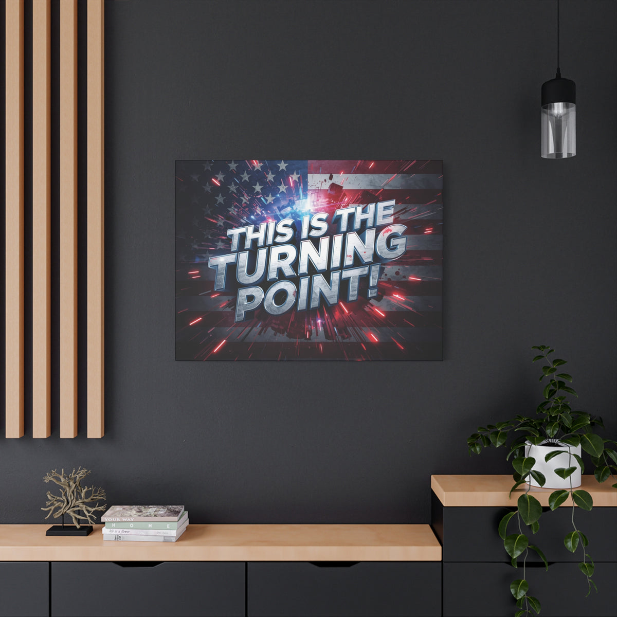 This Is The Turning Point! Canvas Wall Art - Patriotic American Flag - Red White Blue - Motivational Decor - 32 Sizes