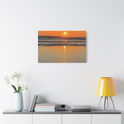 Sunset Beach Canvas Print, Ocean Decor, Wall Art, Home Decor, Coastal Artwork for Living Room