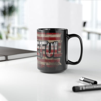 Grateful Mug - Vintage American Flag Design - Patriotic Gift - 11oz/15oz