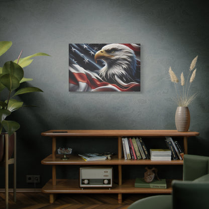 Patriotic Eagle Canvas Wall Art - American Flag Decor - Red White Blue - Gallery Wrapped - 27 Sizes - Veteran Gift