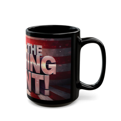 The Turning Point Black Ceramic Mug - Motivational American Flag Design
