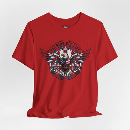 Patriot Fit Life Bald Eagle T-Shirt - American Flag Graphic Tee - Unisex Workout Shirt