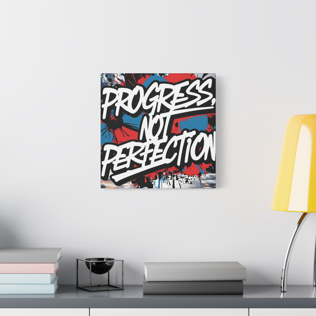 Progress Not Perfection Canvas Wall Art - Motivational Home Decor