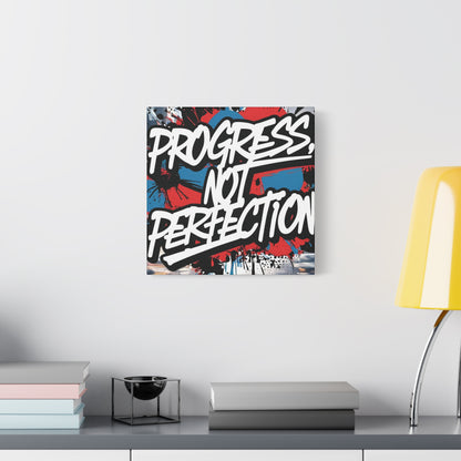 Progress Not Perfection Canvas Wall Art - Motivational Home Decor
