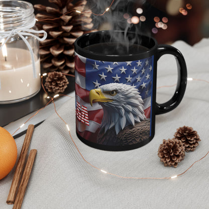 Patriotic Eagle Mug - Vintage American Flag Design - 11oz/15oz