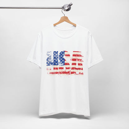 USA Red White Blue - American Flag T-Shirt - Patriotic Unisex Tee - S-3XL