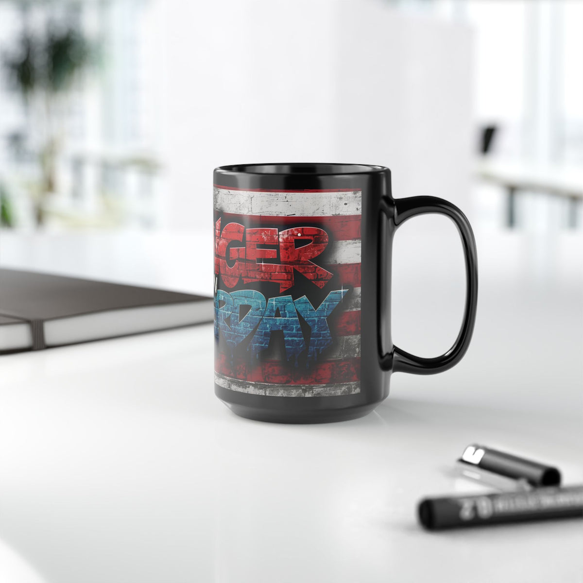 Stronger Than Yesterday! Motivational Mug - American Flag - 11oz/15oz