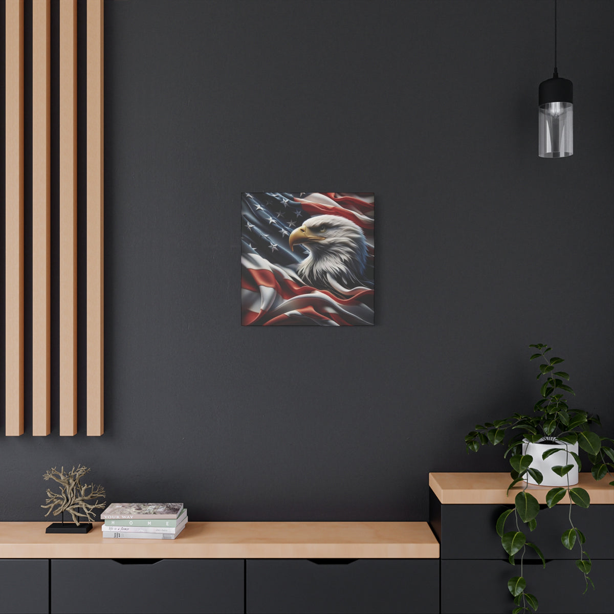 Patriotic Eagle Canvas Wall Art - American Flag Decor - Red White Blue - Gallery Wrapped - 27 Sizes - Veteran Gift