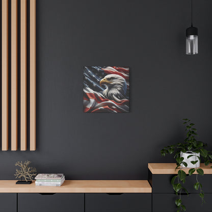 Patriotic Eagle Canvas Wall Art - American Flag Decor - Red White Blue - Gallery Wrapped - 27 Sizes - Veteran Gift
