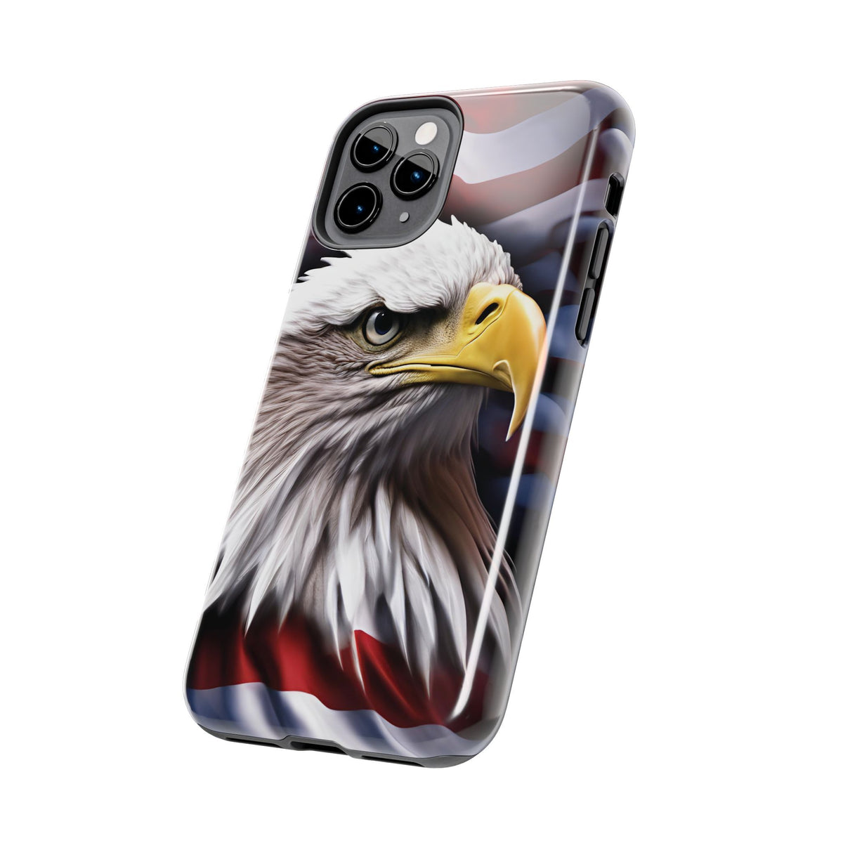 Patriotic - Bald Eagle - Phone Case - Tough Phone Case - American Flag Design - Gift for Veterans - National Holidays - Outdoor Adventures - Eagle Lover