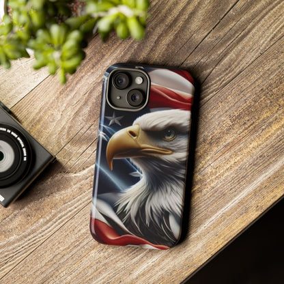 Patriotic Eagle American Flag Phone Case - Gift for Veterans - Independence Day - Memorial Day