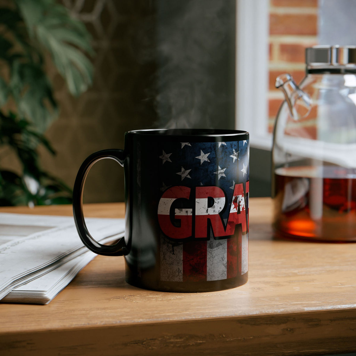 Grateful Mug - Vintage American Flag Design - Patriotic Gift - 11oz/15oz
