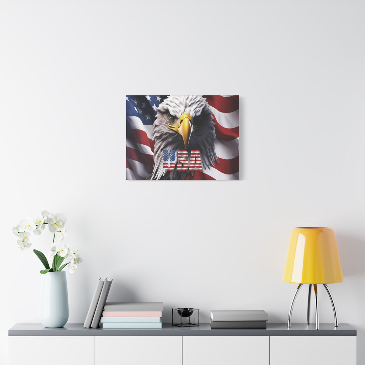 American Eagle Canvas Wall Art - Patriotic Flag Decor - USA Pride