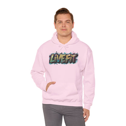 LIVE FIT Hoodie - Unisex Heavy Blend Sweatshirt - Fitness Gym Wear - Workout Apparel - S-5XL