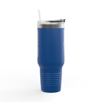 Insulated Travel Mug - Live Fit - 40oz Fitness Water Bottle - Gym Coffee Cup - Durable Travel Tumbler - Motivational Drinkware