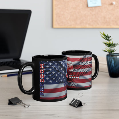 Patriotic Eagle Mug - Vintage American Flag Design - 11oz/15oz