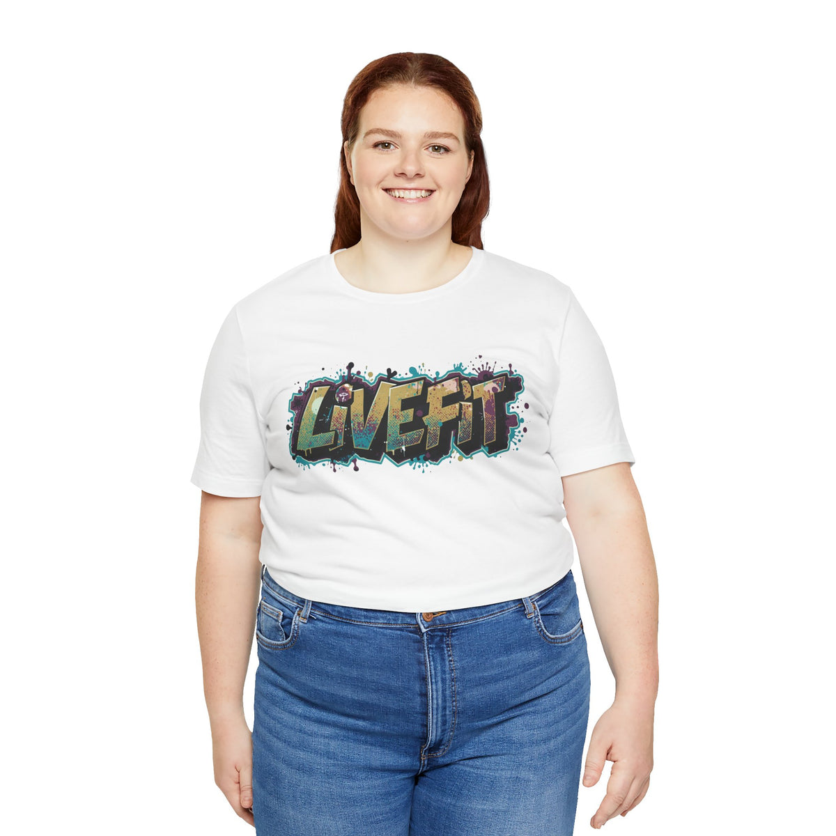 LIVE FIT Graphic Fitness Tee - Motivational Workout T-Shirt - Unisex XS-4XL