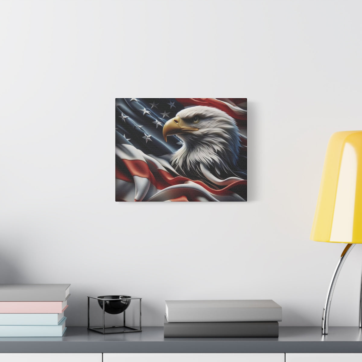 Patriotic Eagle Canvas Wall Art - American Flag Decor - Red White Blue - Gallery Wrapped - 27 Sizes - Veteran Gift