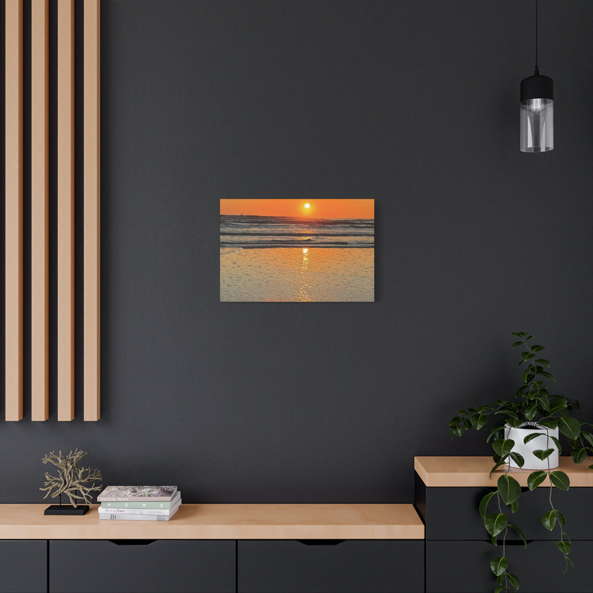 Sunset Beach Canvas Print, Ocean Decor, Wall Art, Home Decor, Coastal Artwork for Living Room