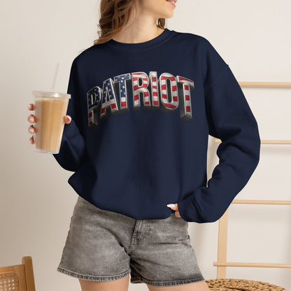 Patriot Fit Life Crewneck Sweatshirt - Arched American Flag 'PATRIOT' Graphic | Unisex S-4XL