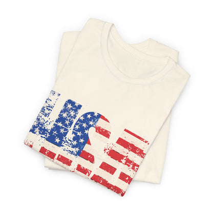 USA Red White Blue - American Flag T-Shirt - Patriotic Unisex Tee - S-3XL