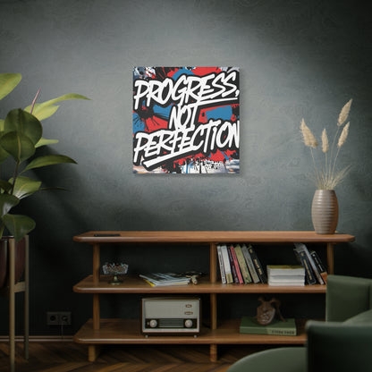 Progress Not Perfection Canvas Wall Art - Motivational Home Decor