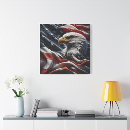 Patriotic Eagle Canvas Wall Art - American Flag Decor - Red White Blue - Gallery Wrapped - 27 Sizes - Veteran Gift