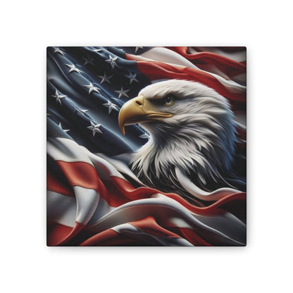 Patriotic Eagle Canvas Wall Art - American Flag Background - USA Decor