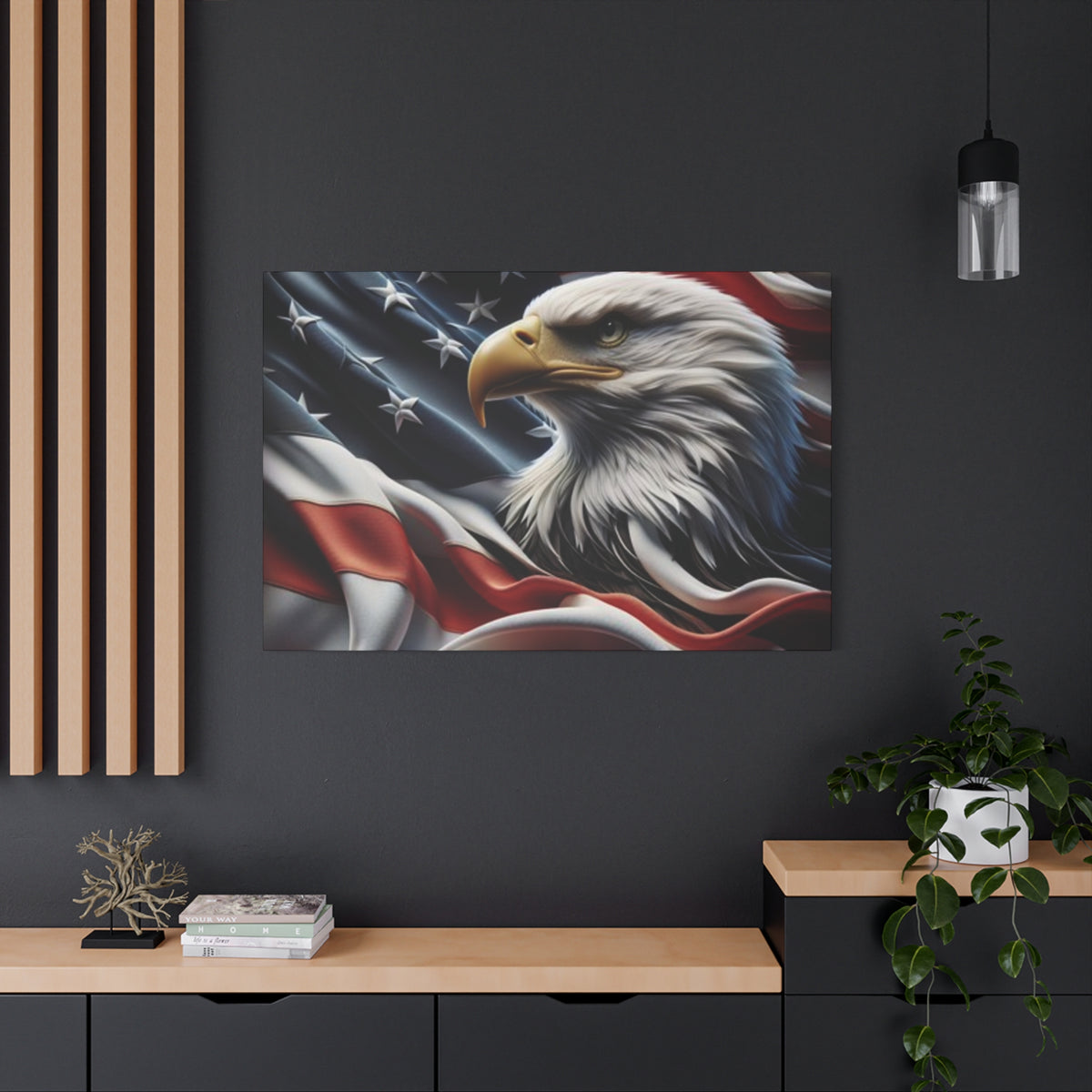 Patriotic Eagle Canvas Wall Art - American Flag Decor - Red White Blue - Gallery Wrapped - 27 Sizes - Veteran Gift