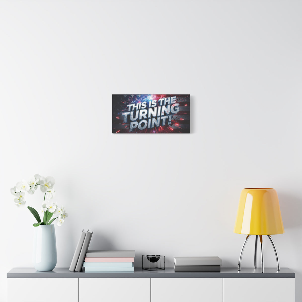 This Is The Turning Point! Canvas Wall Art - Patriotic American Flag - Red White Blue - Motivational Decor - 32 Sizes