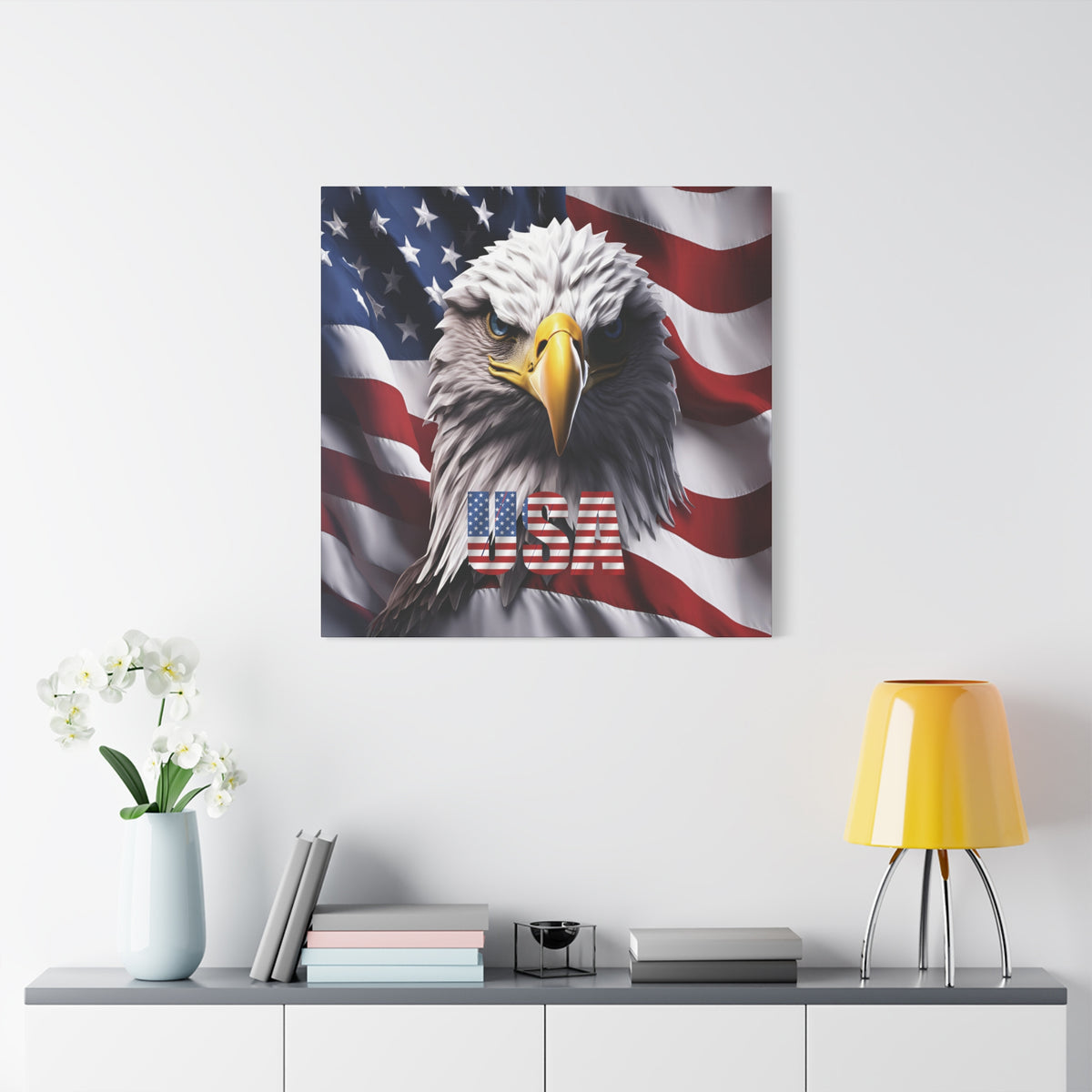 American Eagle Canvas Wall Art - Patriotic Flag Decor - USA Pride