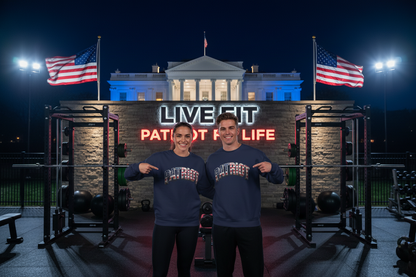 Patriot Fit Life Crewneck Sweatshirt - Arched American Flag 'PATRIOT' Graphic | Unisex S-4XL