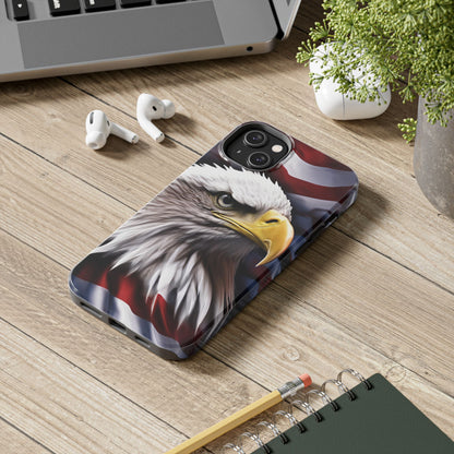 Patriotic - Bald Eagle - Phone Case - Tough Phone Case - American Flag Design - Gift for Veterans - National Holidays - Outdoor Adventures - Eagle Lover