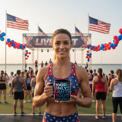 Your Only Limit Is You! Motivational Mug - American Flag - 11oz/15oz