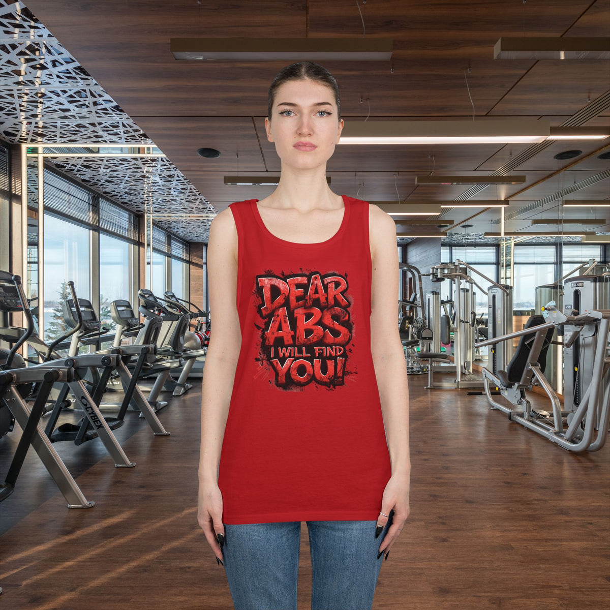 Dear Abs I Will Find You! - Unisex Heavy Cotton Tank Top - Funny Gym Tank - Fitness Apparel - S-2XL