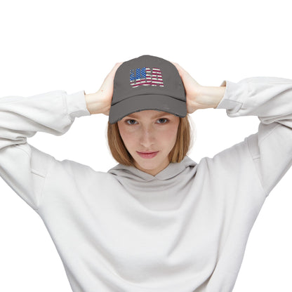 USA Distressed Flag Cap - Unisex Cotton Twill Hat - Patriotic Headwear
