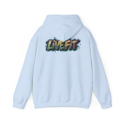 LIVE FIT Hoodie - Unisex Heavy Blend Sweatshirt - Fitness Gym Wear - Workout Apparel - S-5XL