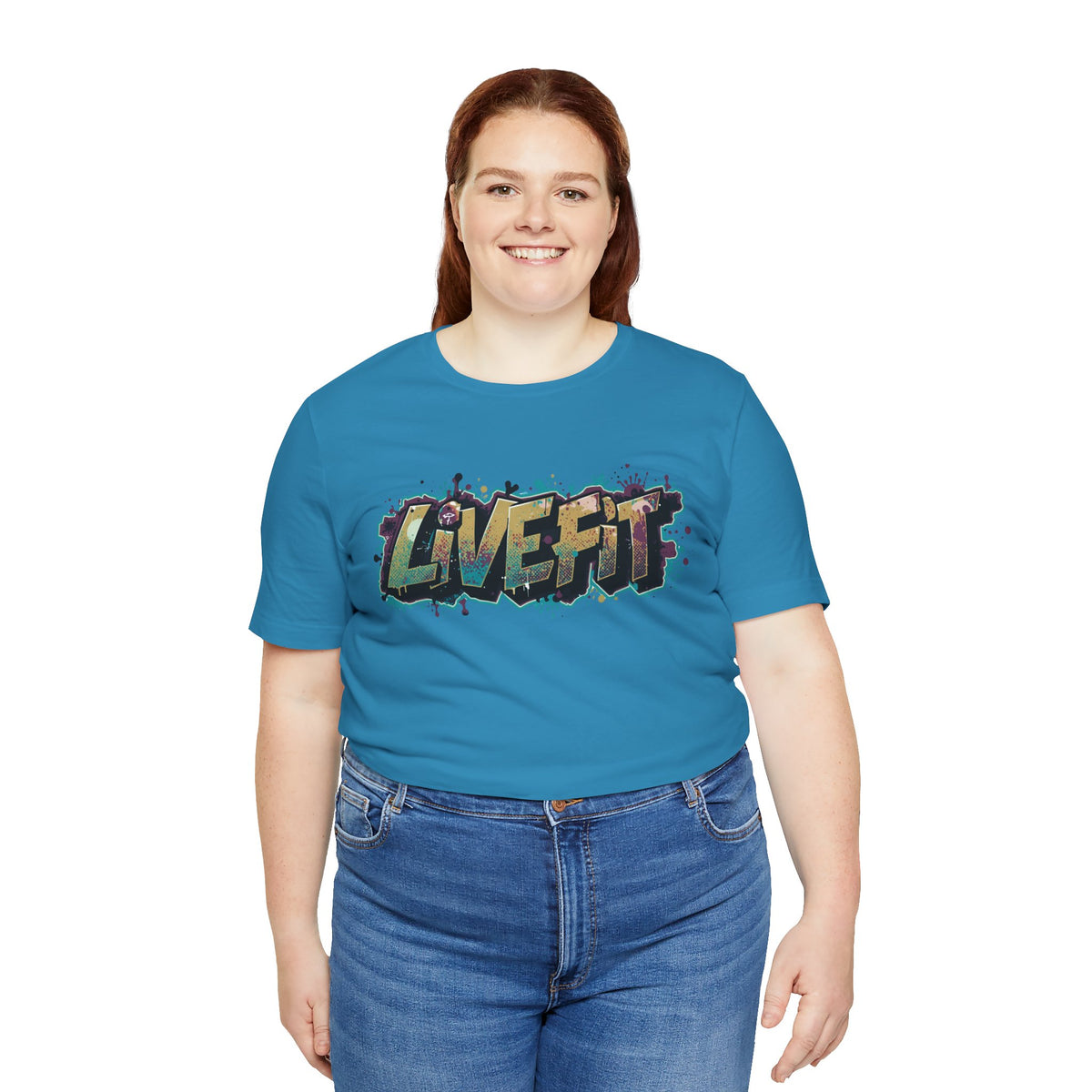 LIVE FIT Graphic Fitness Tee - Motivational Workout T-Shirt - Unisex XS-4XL