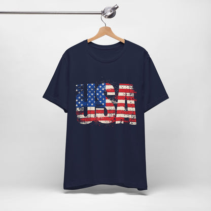 USA Red White Blue - American Flag T-Shirt - Patriotic Unisex Tee - S-3XL