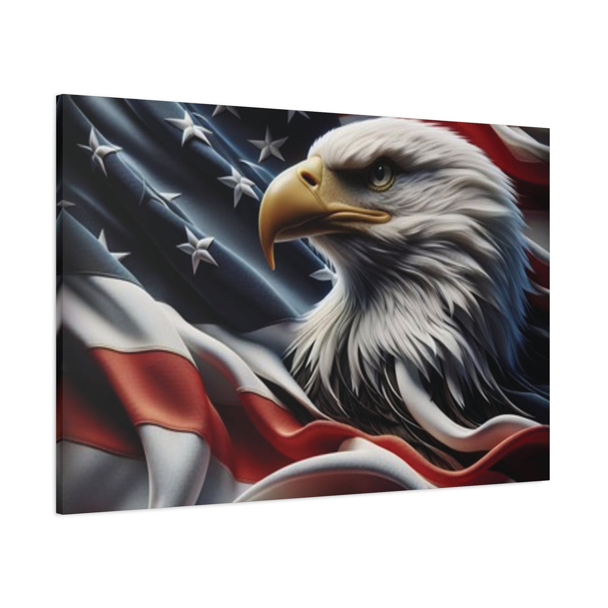 Patriotic Eagle Canvas Wall Art - American Flag Decor - Red White Blue - Gallery Wrapped - 27 Sizes - Veteran Gift